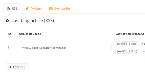 Twitter, Blog, Eventbrite in your signature