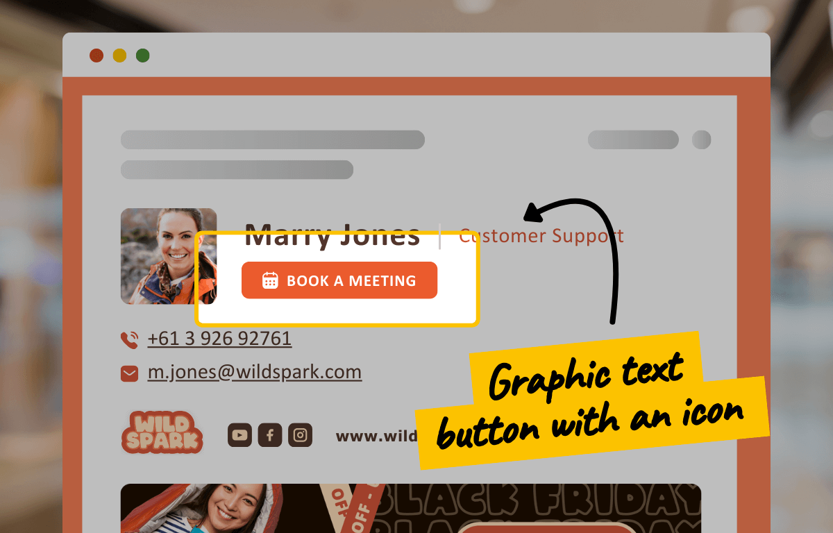 Graphic text button with an icon