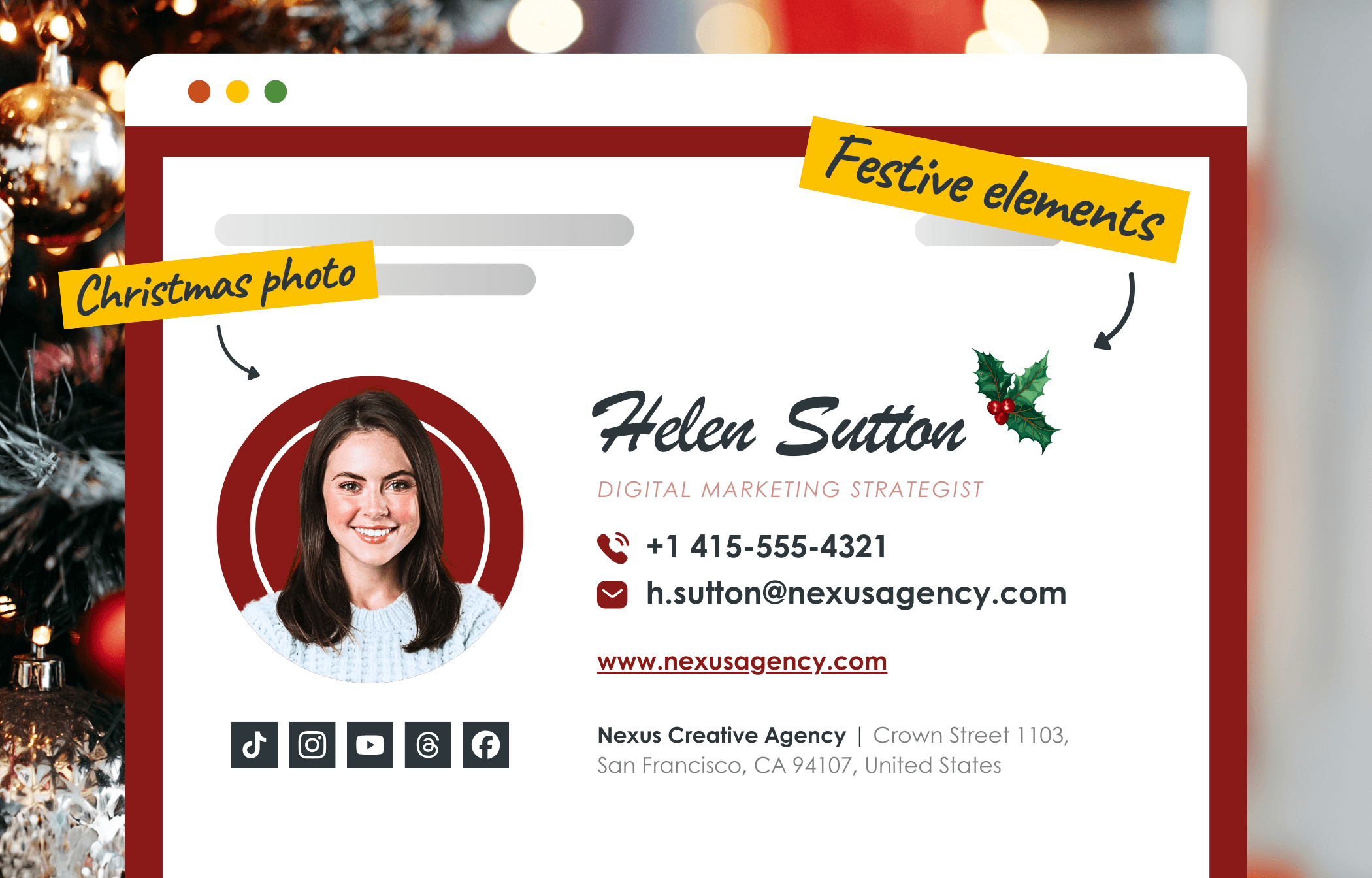 Essential ingredients for a festive email signature