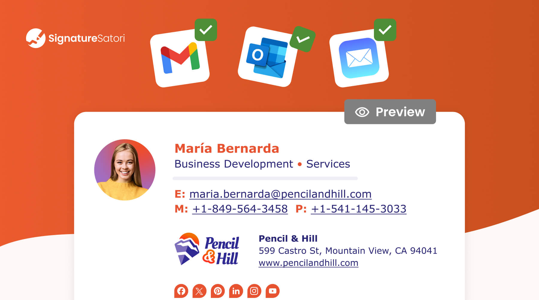 Email-client-compatibility-professional-email-signature-generator Email signature created with a professional generator, displaying correctly in Gmail, Outlook, and Apple Mail.