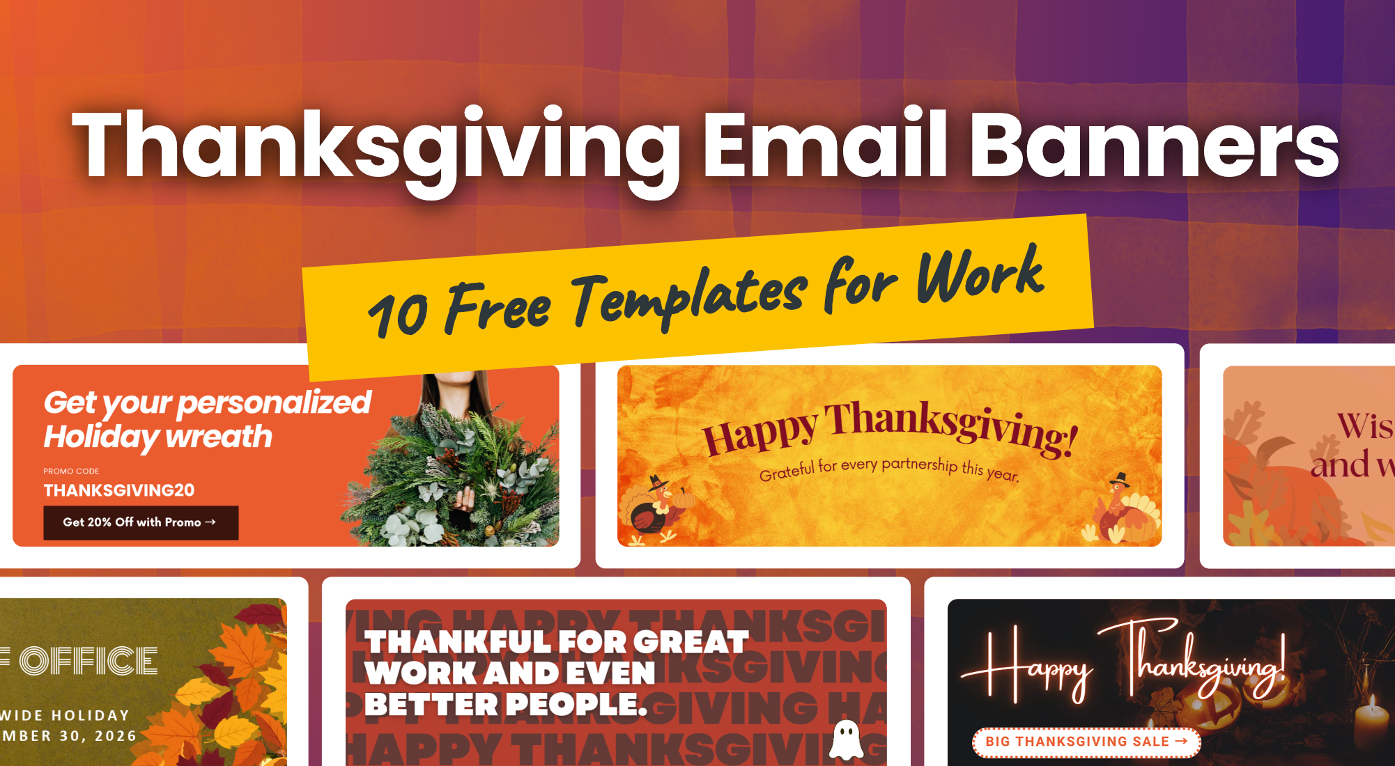 Thanksgiving Email Banners with Free Templates for Fork