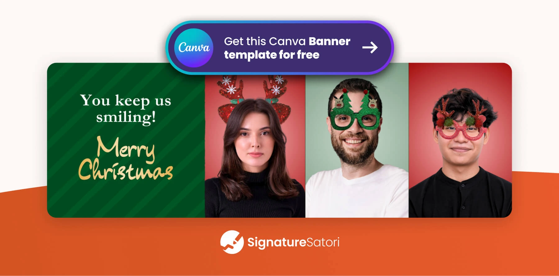 christmas-email-cards-funny-template Funny Christmas email card template with team members in festive glasses