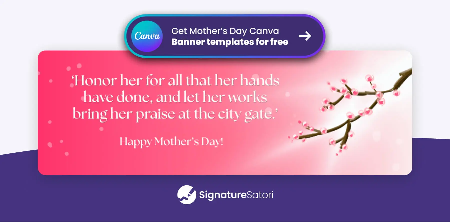 Free Mother's Day Bible verse image with floral design as Canva template