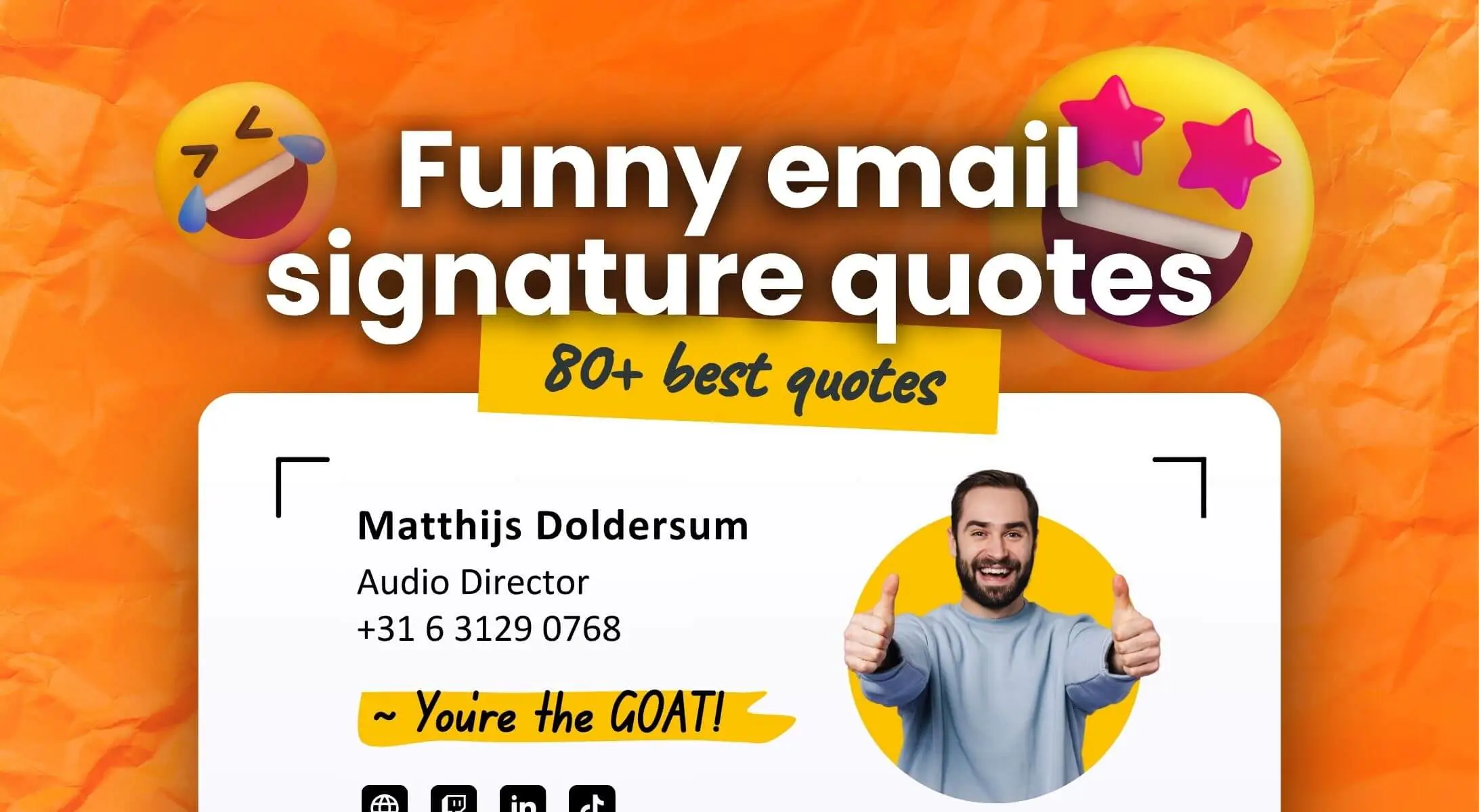 A bright visual showcasing how funny email signature quotes can personalize a simple email sign-off