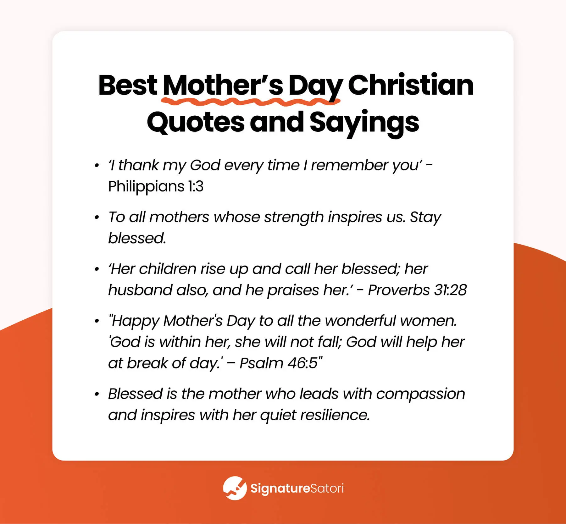List of the best Christian Mother's Day sayings with selected Bible verses