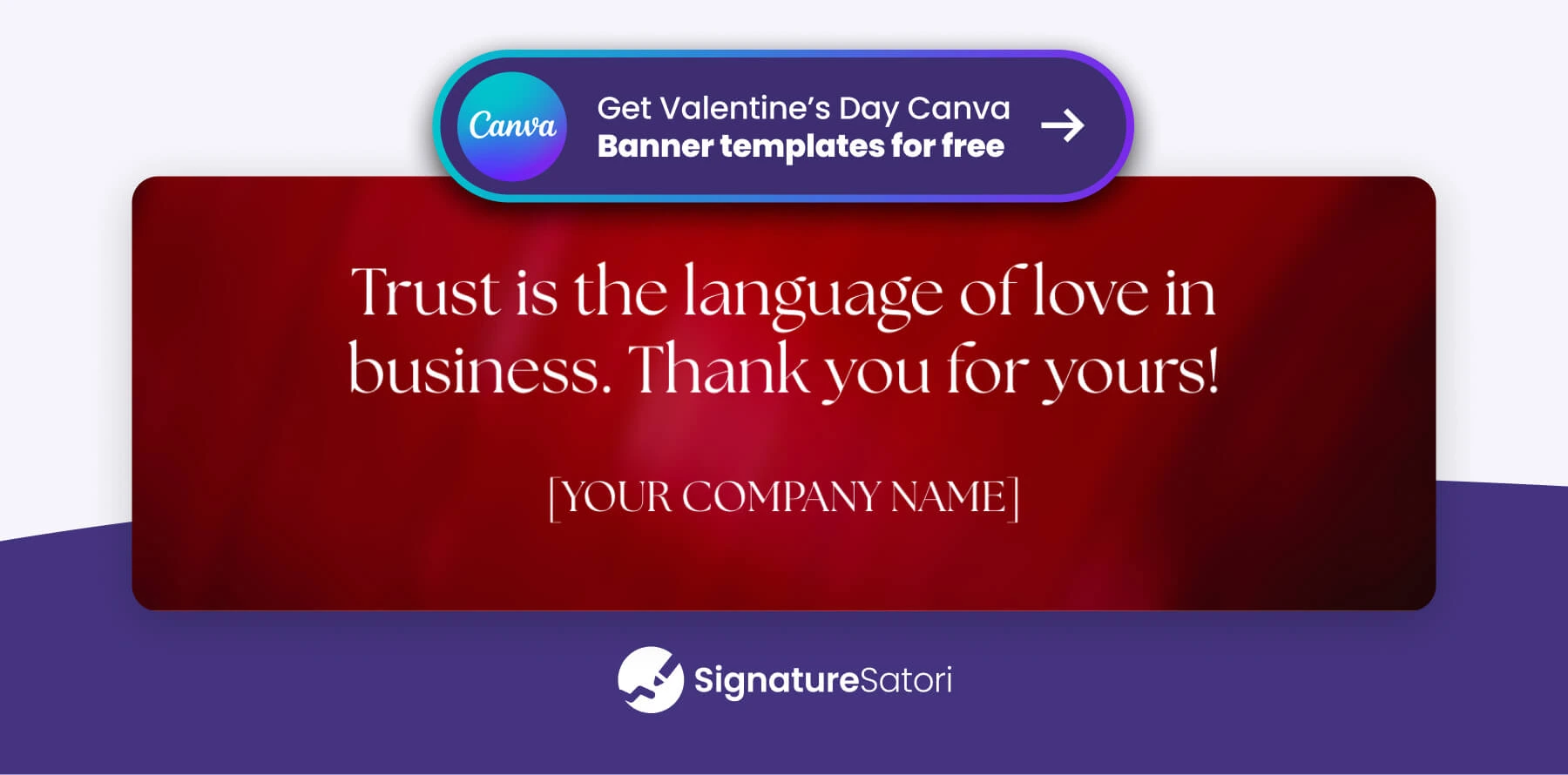 Get free professional valentine's day cards with gratitude message for business partners as Canva templates