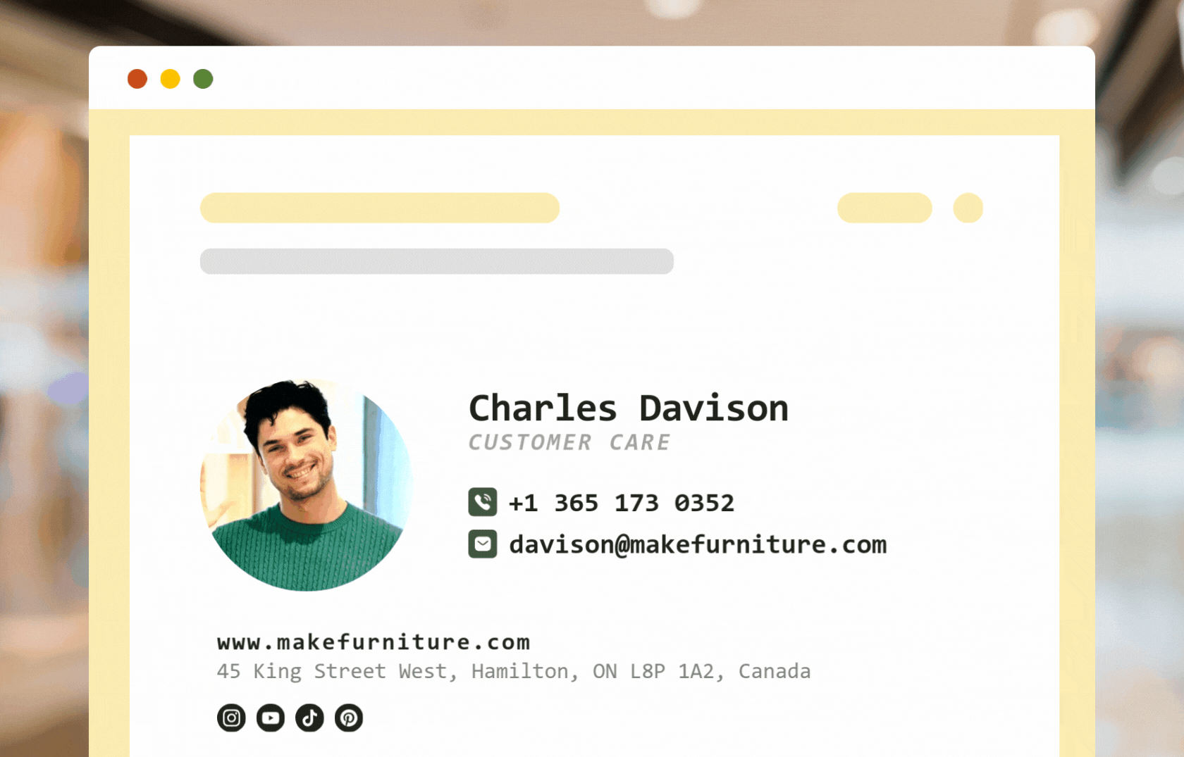 An animated GIF showing Canva hacks with email signatures.