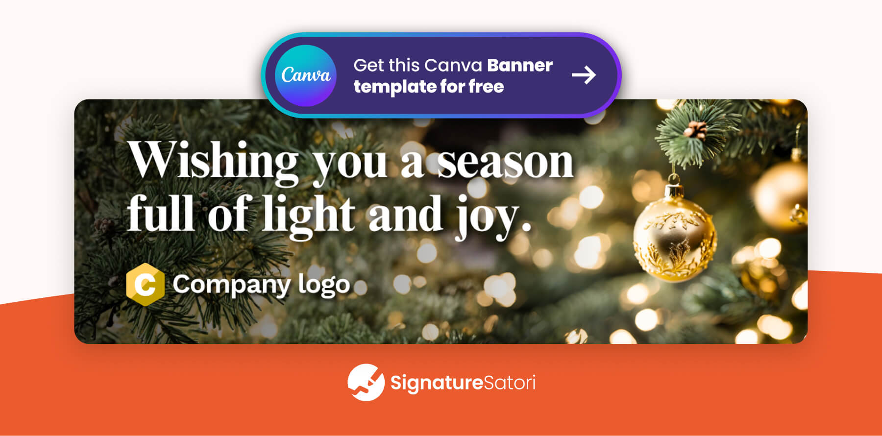 traditional-christmas-email-banner-with-christmas-lights Traditional holiday banner with Christmas lights, company logo and holiday wishes