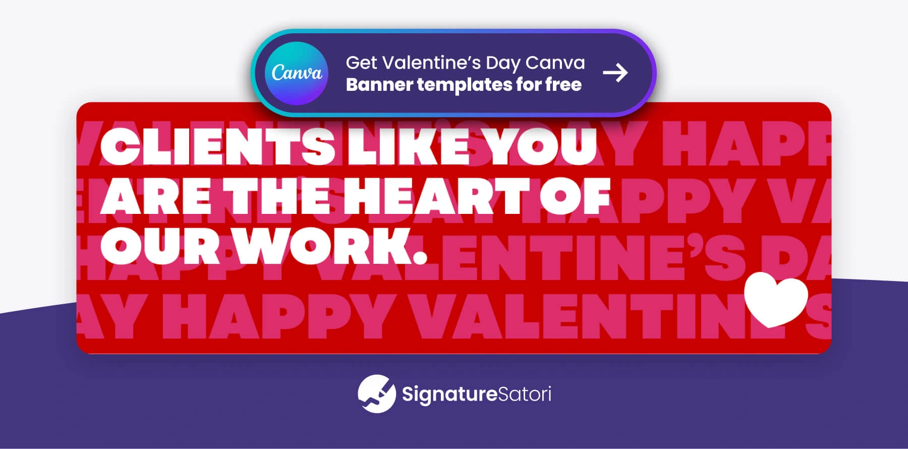 Valentine's day client appreciation card template for professional email banners